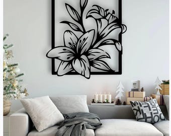 Metal Flower Wall Art - Durable Weatherproof Garden Decor
