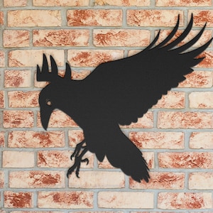 Raven, Bird Metal Art, Raven Art, Gothic Home Decor, Crow Wall Decor, Metal Wall Decor, Raven Artwork, Metal Raven Wall Hanging, Bird Art