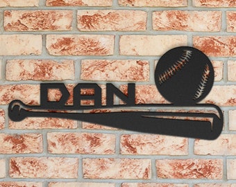 Baseball Gift Personalized Metal Wall Art Baseball Bat with Name Team Baseball Coach Baseball Player Gift Custom Sign Baby Boy Nursery Decor