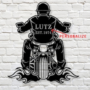 Personalized Biker Gift for Harley Rider,Custom Motorcycle Rider Gift,Metal Wall Art Man Cave Sign,MC Steel Sign,