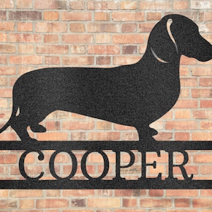 Custom Metal Dachshund Sign for Sausage Dog Lovers, Doxie Mom Decor, Dachshund Sign,  Personalized Weiner Dog Mom Metal Art
