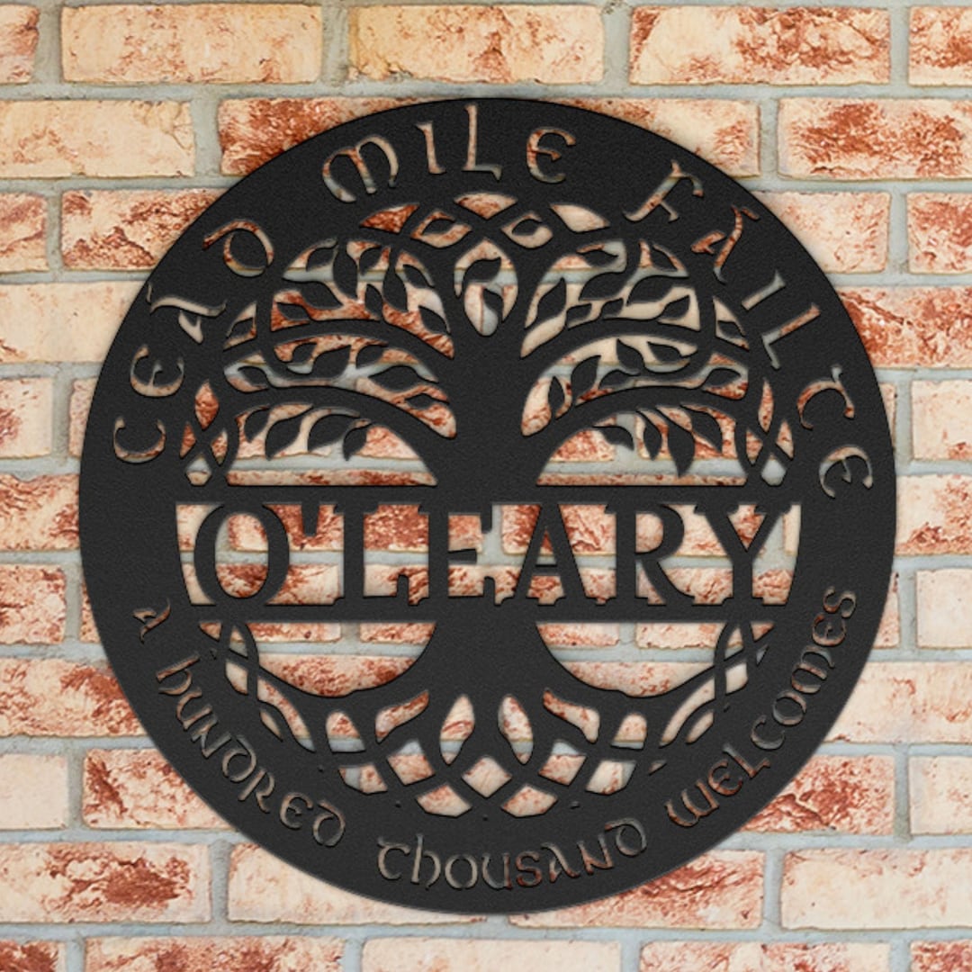 Personalized Irish Metal Wall Art, Irish Wedding Anniversary Gift, Cead