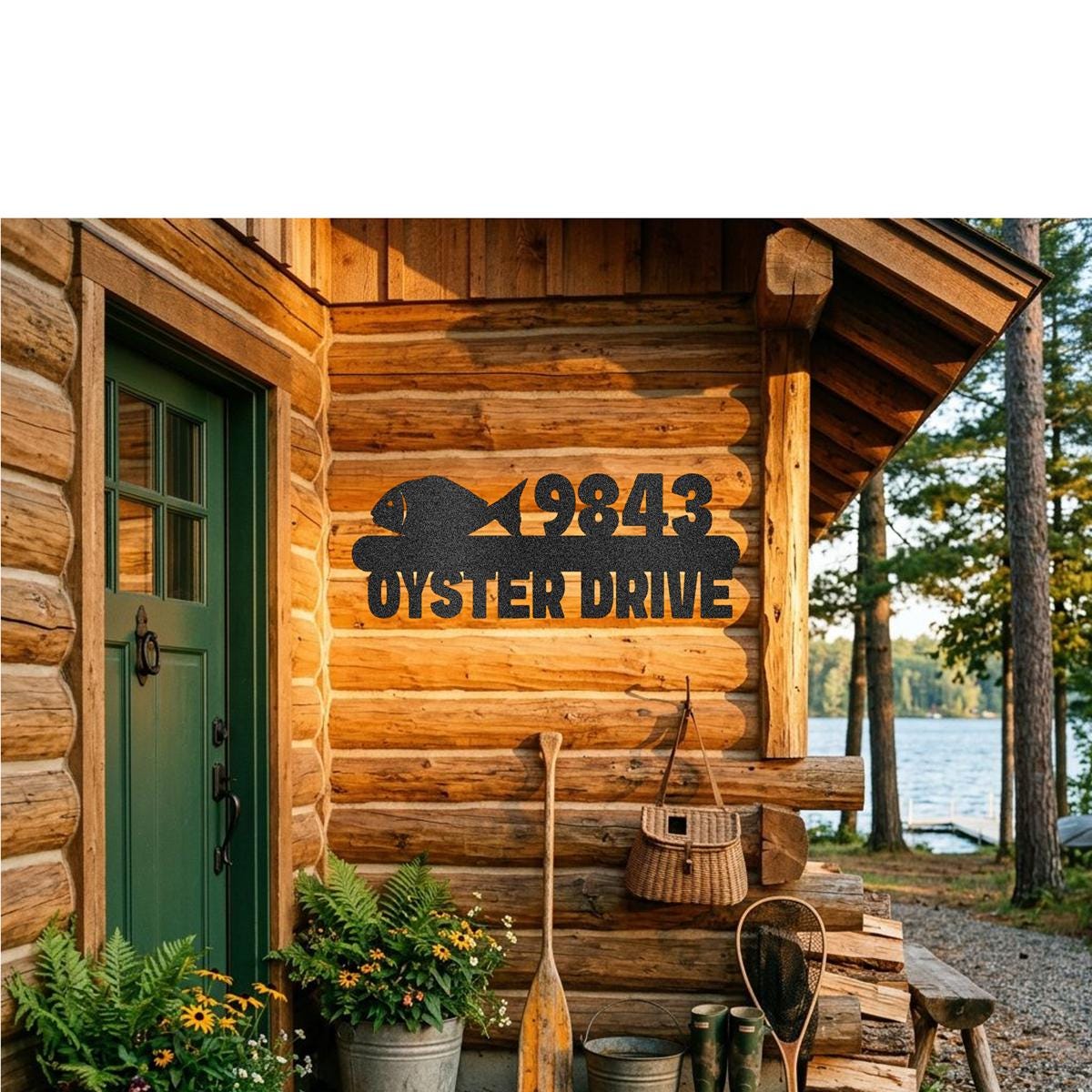 Fish Address Sign, Personalized House Number Street Name Metal Sign ...
