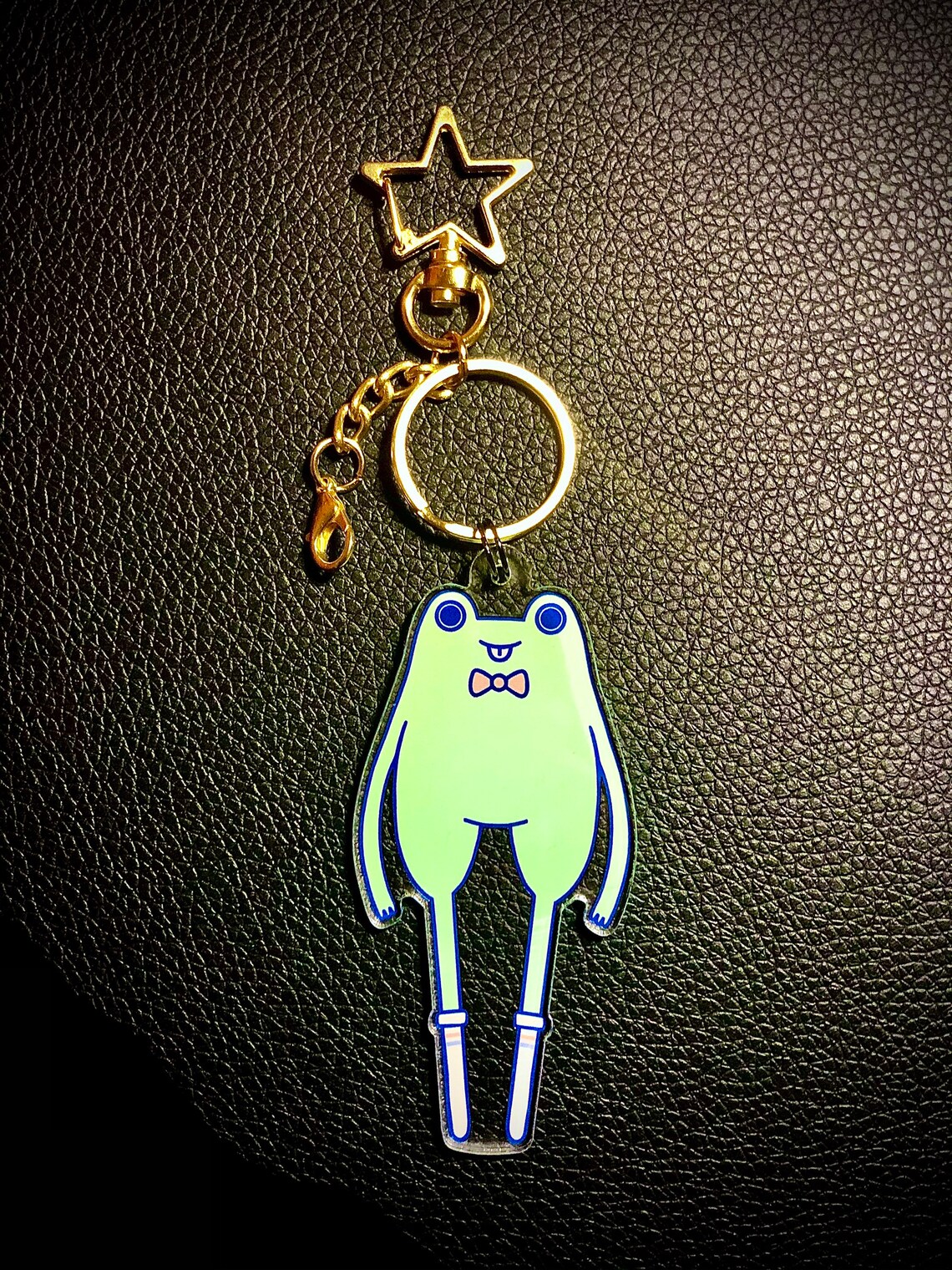 Acrylic frog charm keychain Cute Frog Keychain Cute Gift Etsy