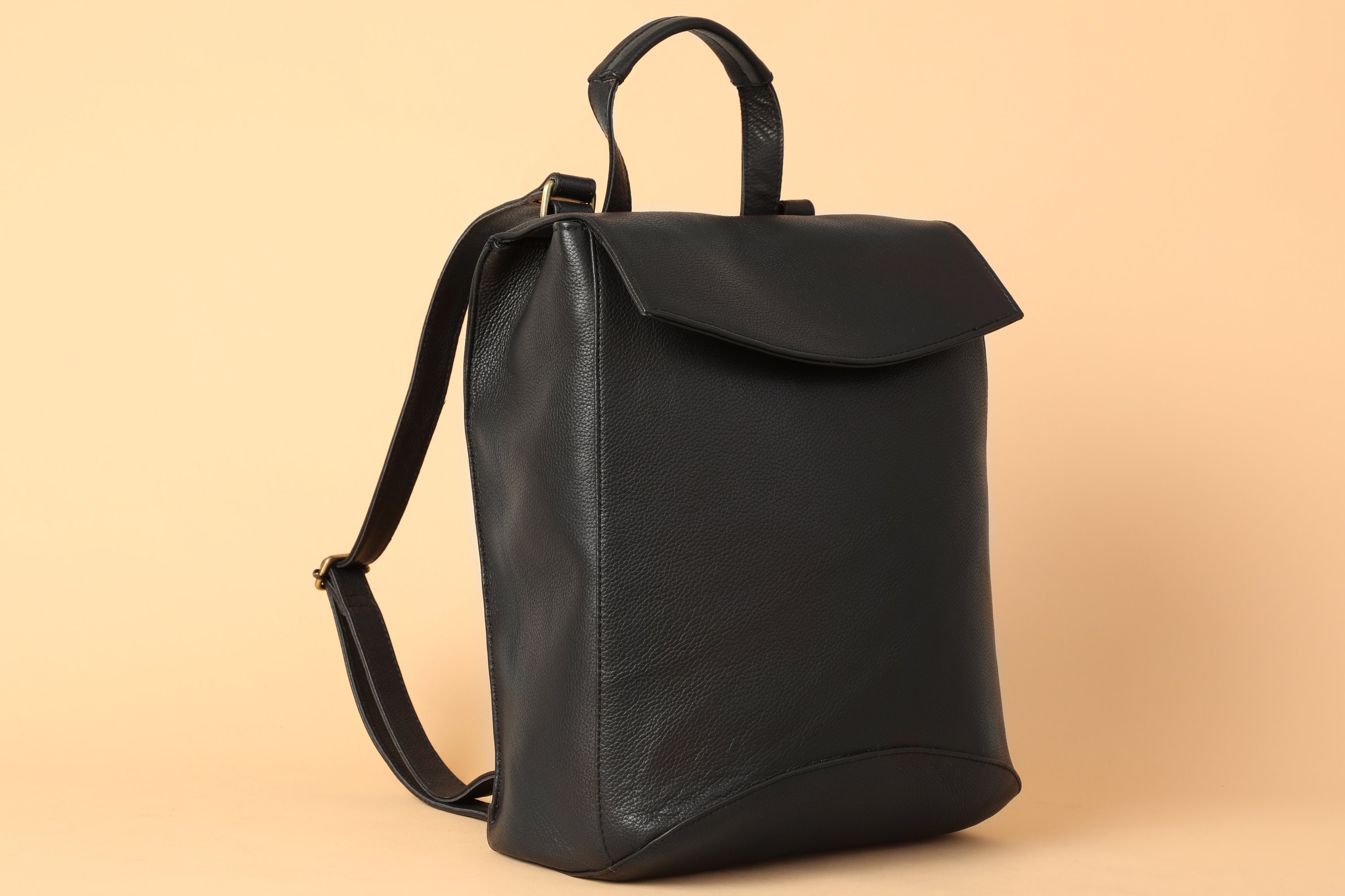LEGACY Black Leather Laptop Backpack MACHU | Etsy