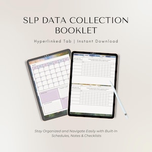 SLP Data Collection Booklet | Digital Note-Taking PDF (Instant Download) with Hyperlinked Tab Organizer