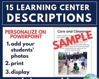 Printable Classroom Decor Editable Learning Center Description Printable Teacher Resource Educational Posters Digital Download