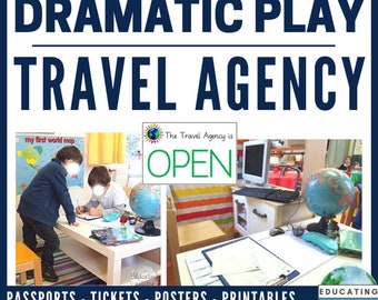 Dramatic Play Travel Agency Teacher Resource Printable for Daycare, Classroom, Homeschool Lower Prep Educational Material Digital Download
