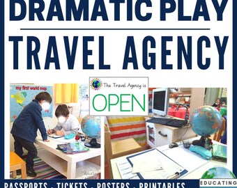 Airport Dramatic Play Printables | Travel Agency Pretend Play | Passports & Tickets