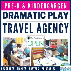 Agência de viagens de teatro dramático - Material educacional para impressão para creche, sala de aula e ensino domiciliar - Download digital