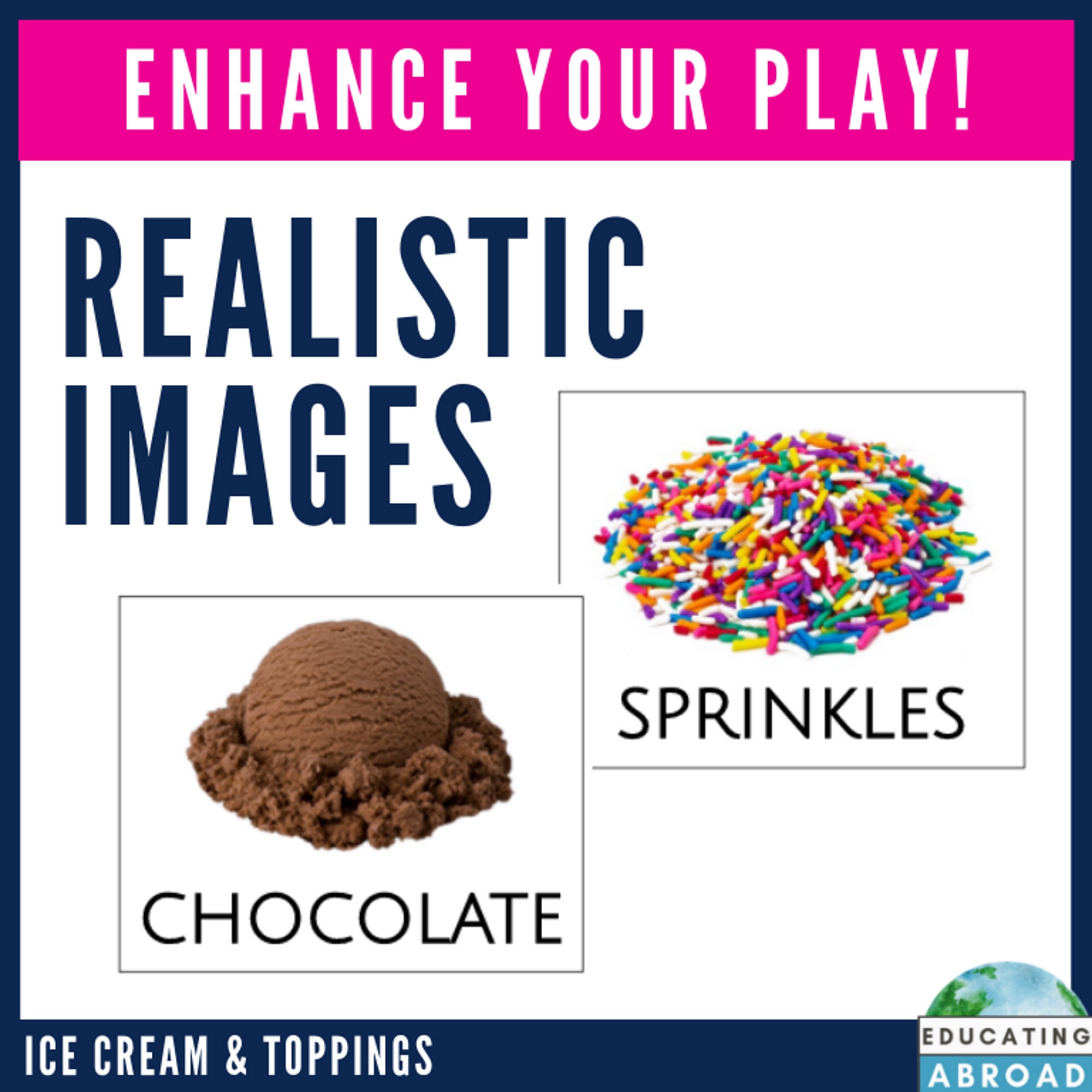 Dramatic Play Printable Ice Cream Shop for Prek to Kindergarten Pretend