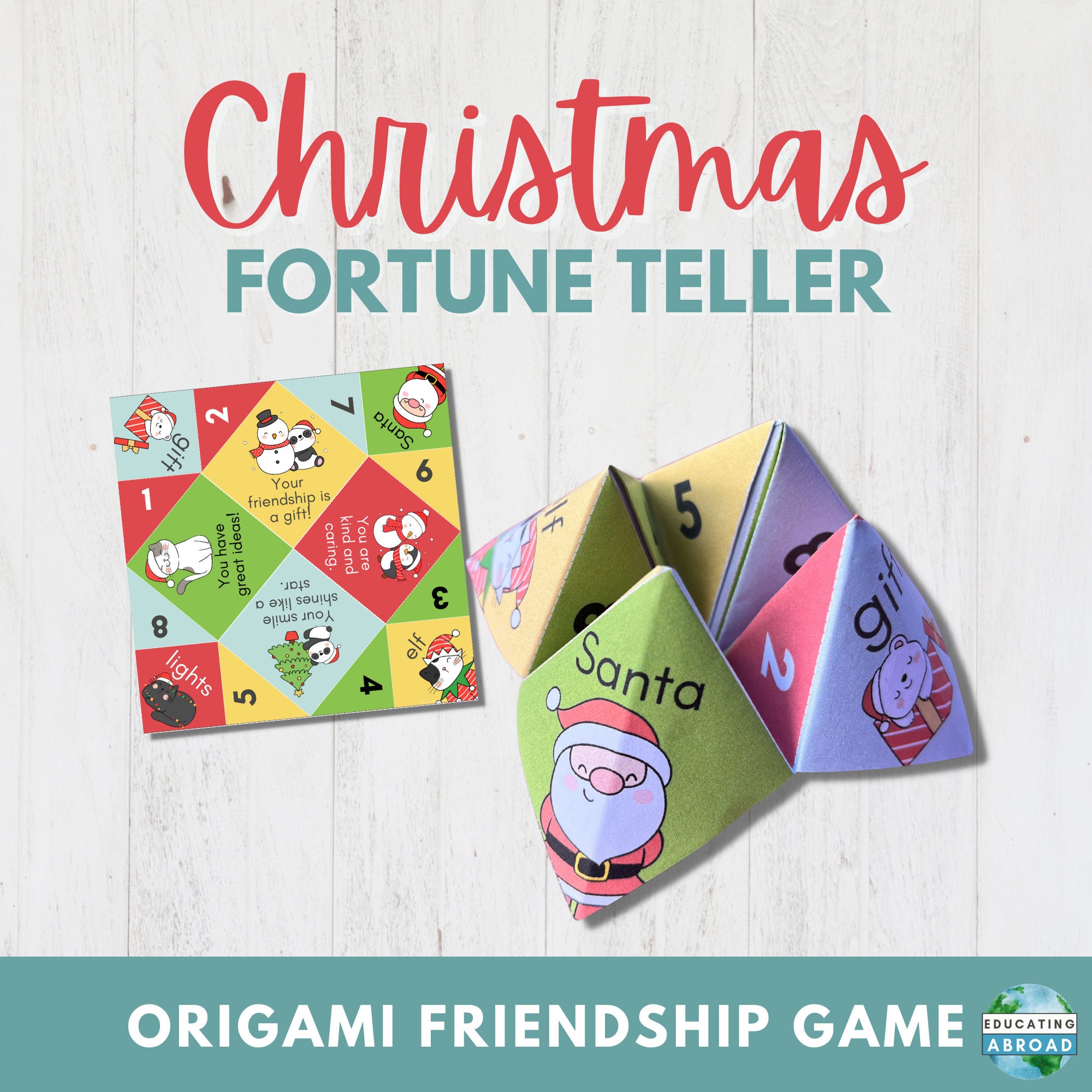 Printable Christmas Craft for Kids Holiday Cootie Catcher Kids Origami Activity DIY Friendship Fortune Teller for Children - Etsy printable-christmas-craft-for-kids-holiday-cootie-catcher-kids-origami-activity-diy-friendship-fortune-teller-for-children-etsy