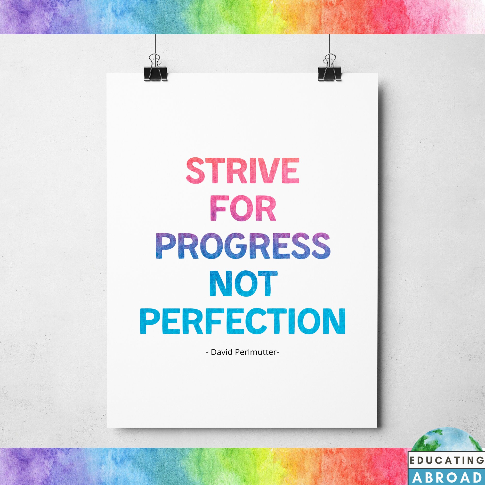Classroom Quote Printable | School Decor Positive Kids | Strive for ...