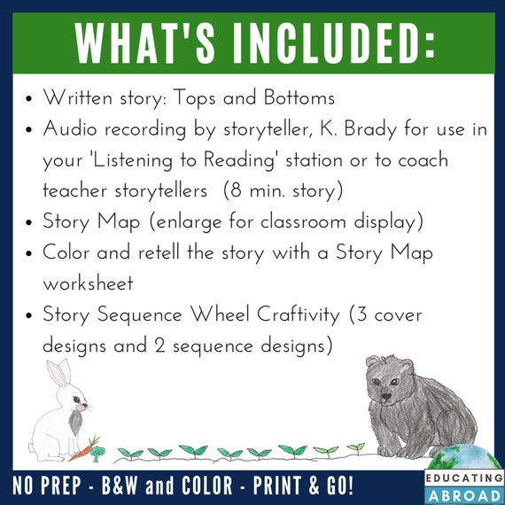Storytelling For Young Children Tops And Bottoms Listen Etsy