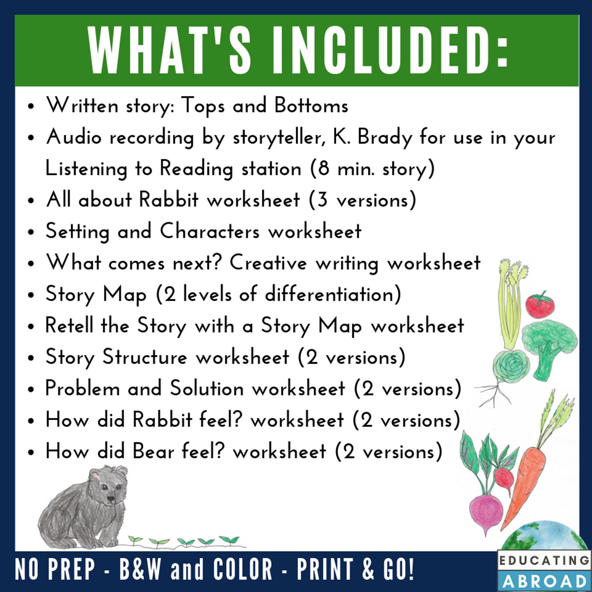 printable reading writing worksheets language arts etsy