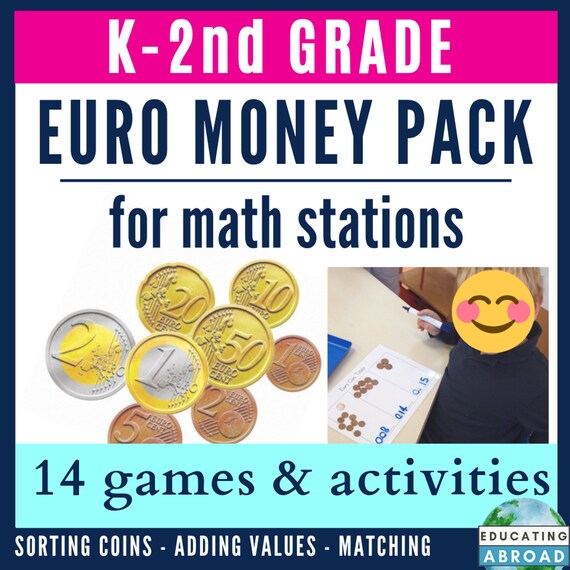 Printable Math Worksheets Fun Classroom Activity Euro Coins - Etsy Finland