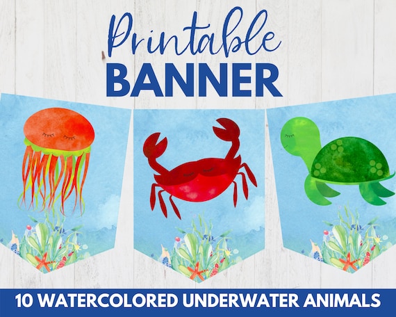 Under the Sea Party Banner: Enchanting Sea Animal Bunting for
