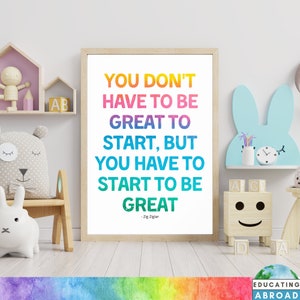 Printable Classroom Quote Wall Decor Inspirational Educational Teacher Resource Distance Learning Screen Background Instant Digital Download