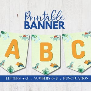 Roar-some Dinosaur Party Decor: Printable Alphabet Banners for a Jurassic Adventure - Digital Download