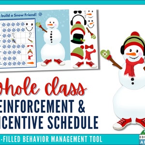 Behavior Management System with Printable Charts and Class Rewards for Winter Elementary
