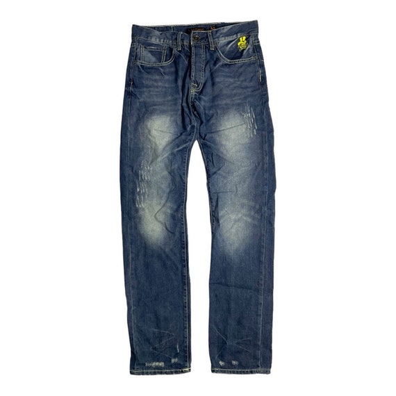 【トレンド】Ed Hardy デニム　y2k 刺繍　タイガー　虎　W32 希少 Y2K Ed Hardy Vintage Tattoo Wear Tiger Embroidered Jeans - Etsy