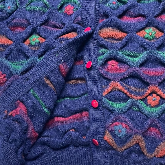 Vintage Tulchan Multicolour Cable Knitwear Cardigan Coogi Style
