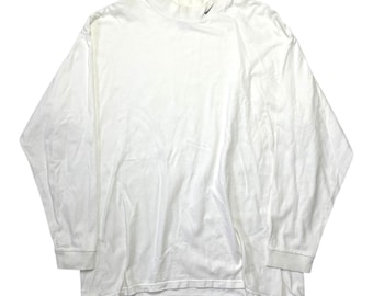 Sweat-shirt Nike vintage à col cheminée, manches longues blanc (XL)