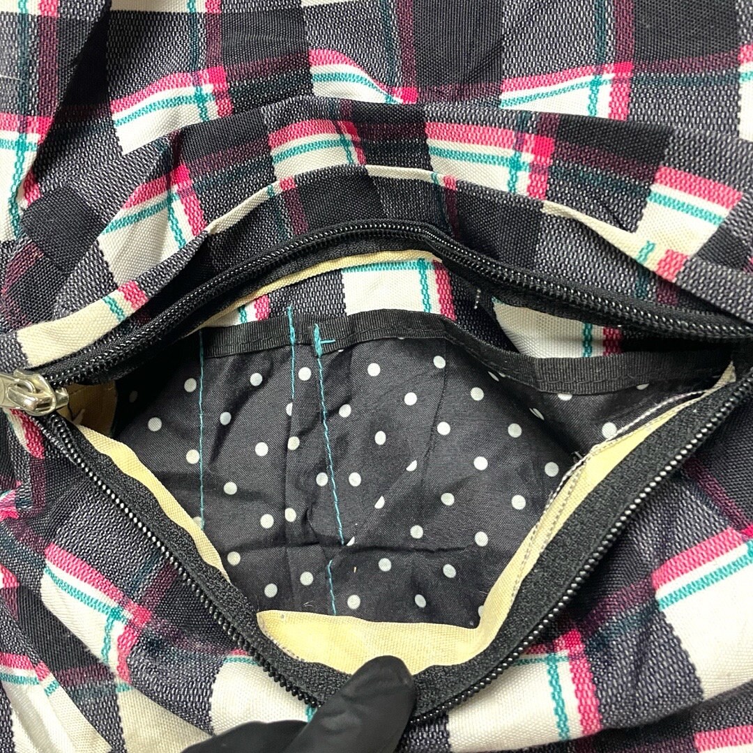 90s JANSPORT チェック柄リュック archive Y2K 90s USA製 JANSPORTジャンスポーツ チェック柄 ボトムレザー
