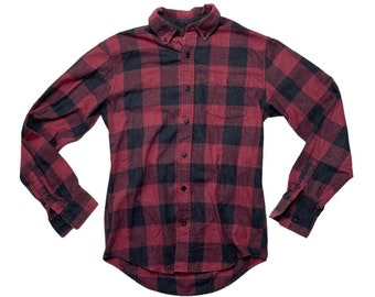 Camisa vintage de franela a cuadros rojos - Talla unisex S