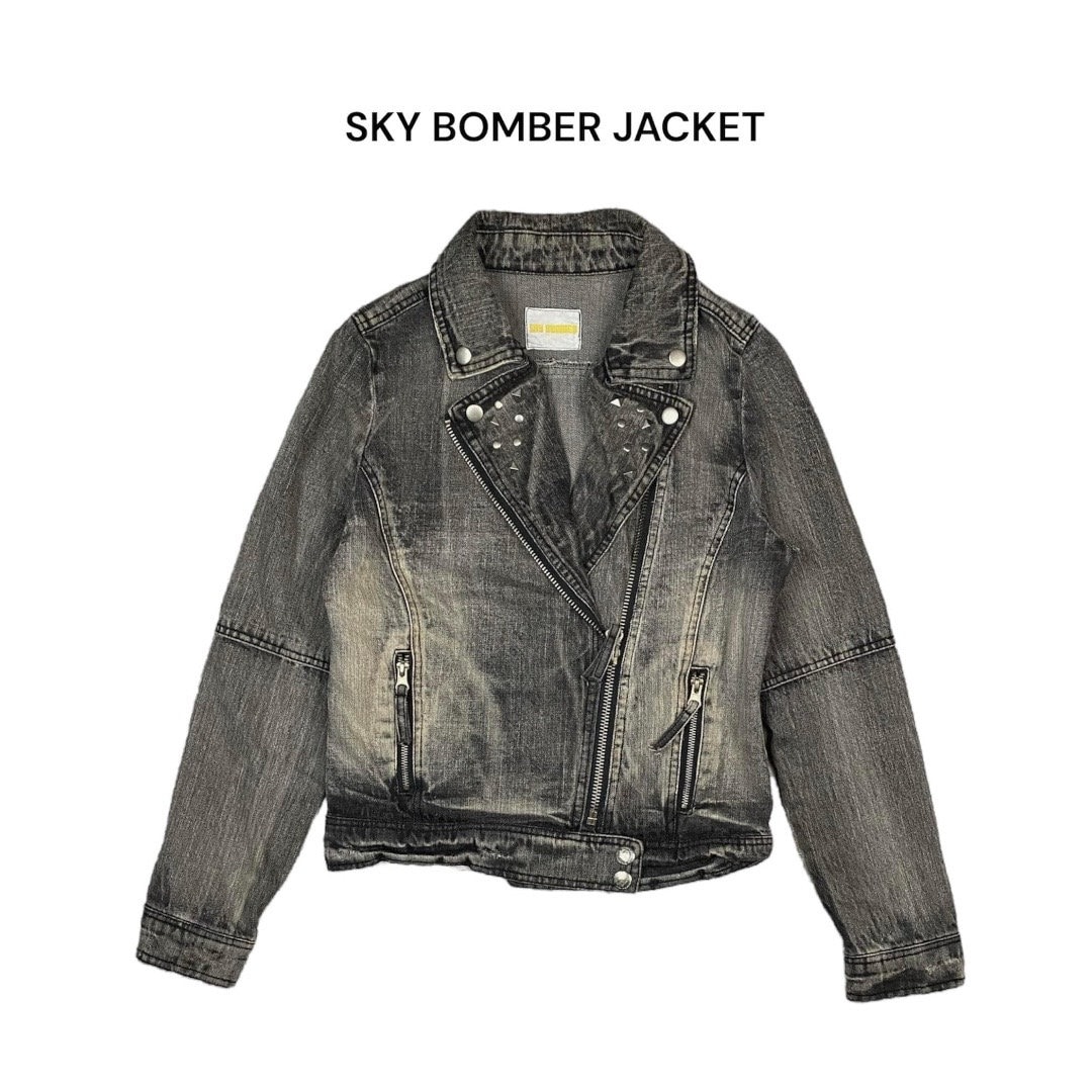 Sky Bomber Japanese Brand Denim Jacket - Etsy