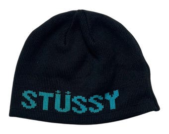 Stussy Beanie - Black Knit Hat - Etsy