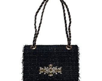 Handmade Y2K Gothic Crocodile Skin Faux Leather Shoulder Bag for
