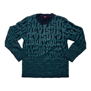 Y2K Evisu All Over Print Long Sleeve Sweatshirt - Size S