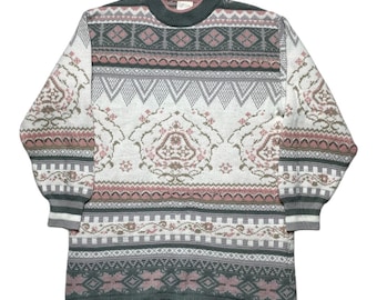 Vintage Coogi Style Knit Sweater: Made in Italy, Retro Grandad Core