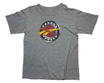 Camiseta Reebok vintage de los 90, talla XL, logotipo gris retro de Reebok