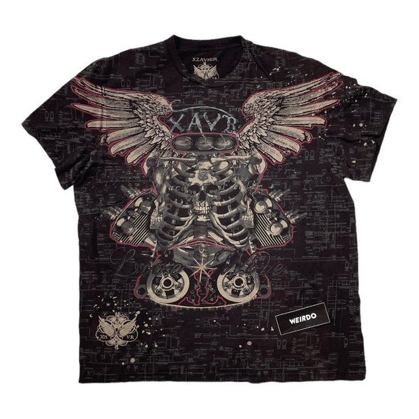 Xtreme Couture Maglietta Uomo Afflizione: Crest Biker MMA, Palestra, Cotone, Taglie S-4XL, Prodotto USA