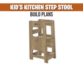 Kid's Kitchen Step Stool - Build Plans | Toddler Step Stool, Kitchen Helper, Kitchen Step Stool
