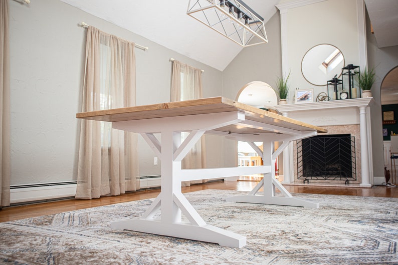 Farmhouse Style Dining Table Build Plans Rustic Furniture Etsy