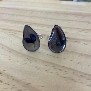 Handmade Pressed Flower Texas Bluebonnet Resin Ring Adjustable Ring