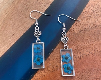 Handmade Pressed Flower Earrings Celtic Earrings