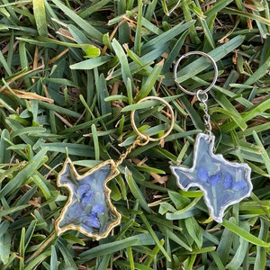 Handmade Bluebonnet Pressed Flower Keychain image 2