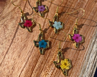 Handmade Texas Earrings Forget Me Not