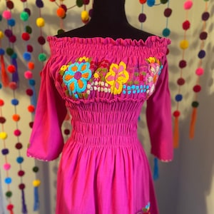 Kleid - handgemachte Kleid - Hand bestickt-Größe: S