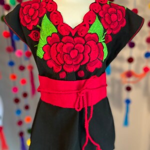 Mädchen Bluse - Mädchen mexikanische Bluse - mexikanische Bluse - schwarze Bluse - Mädchen Kleidung - Mädchen Kleid Größe 4