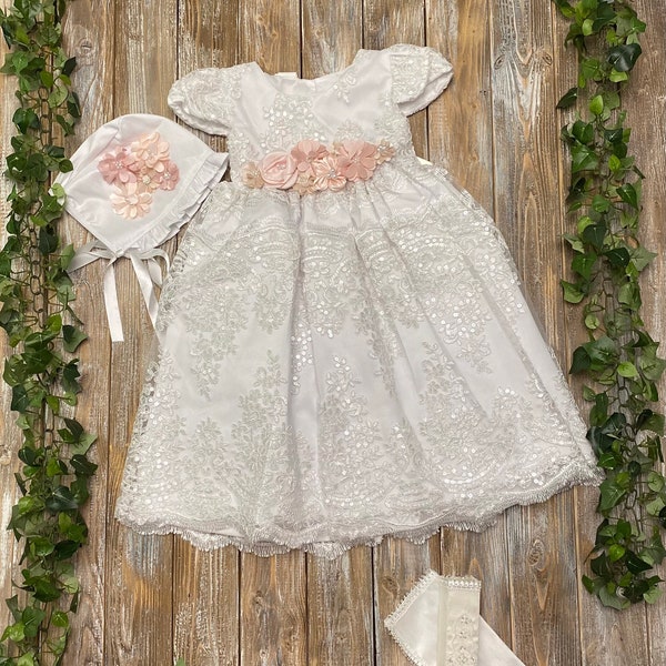 Baptism dress- christening gown dress- vestido de bautizo