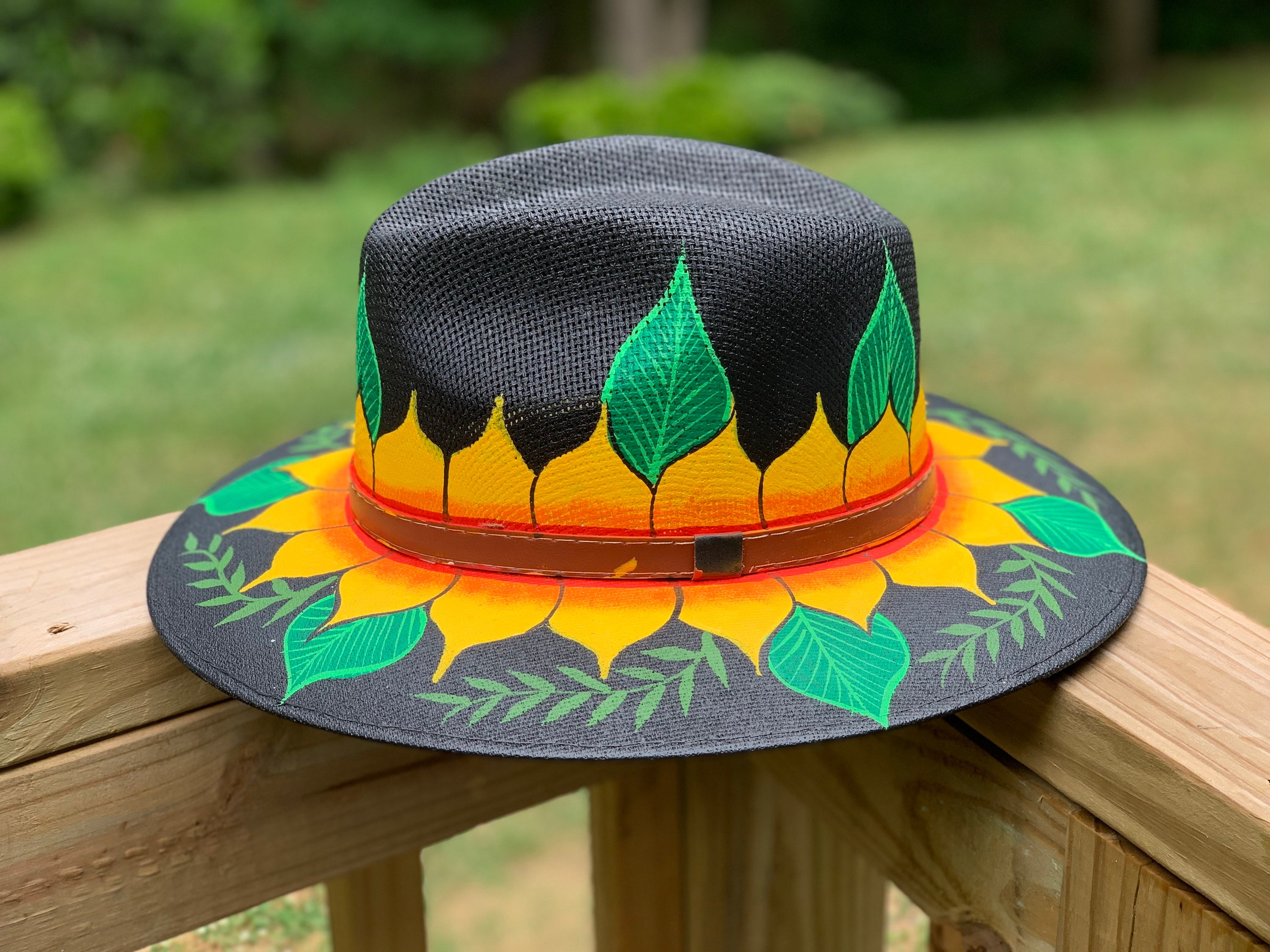❤️Mexican Hand Painted Hat-Beach Hat-Sombrero❤️ Sombrero Mexicano, Hand Painted Hat, Handmade Straw Hat  main image 2
