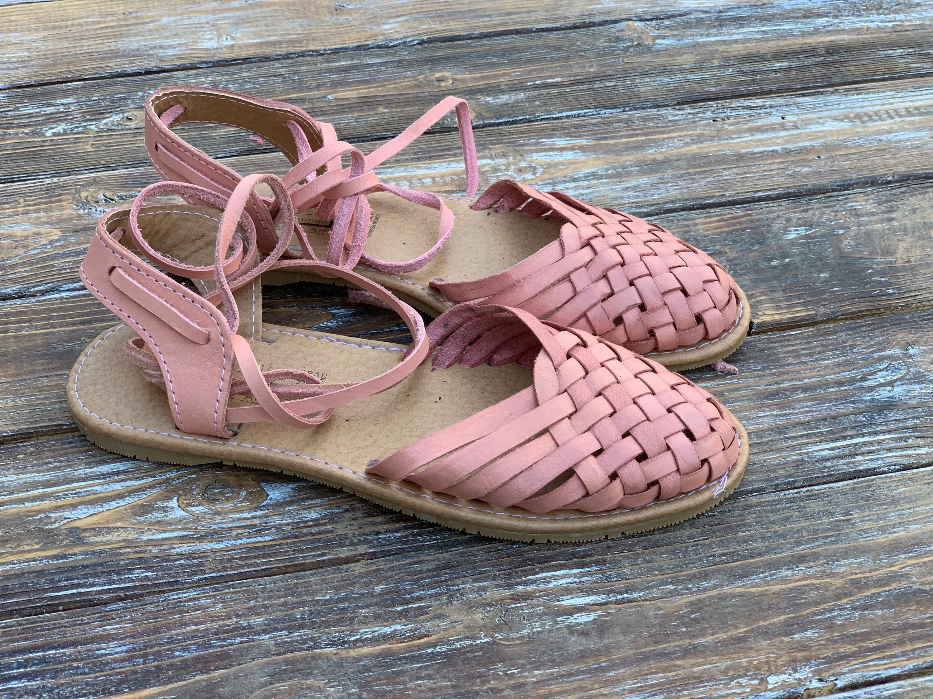 red mexican huaraches
