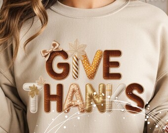 Give Thanks Png, Thanksgiving Png, Faux Yarn Png, Coquette Png, Trending Now