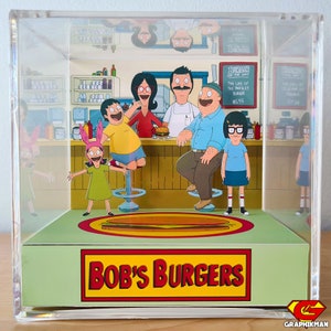 3D Deko Fanart Würfel aus der Serie Bob's Burgers