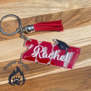 2027 Graduation Keychain, Personalized Name & Tassel